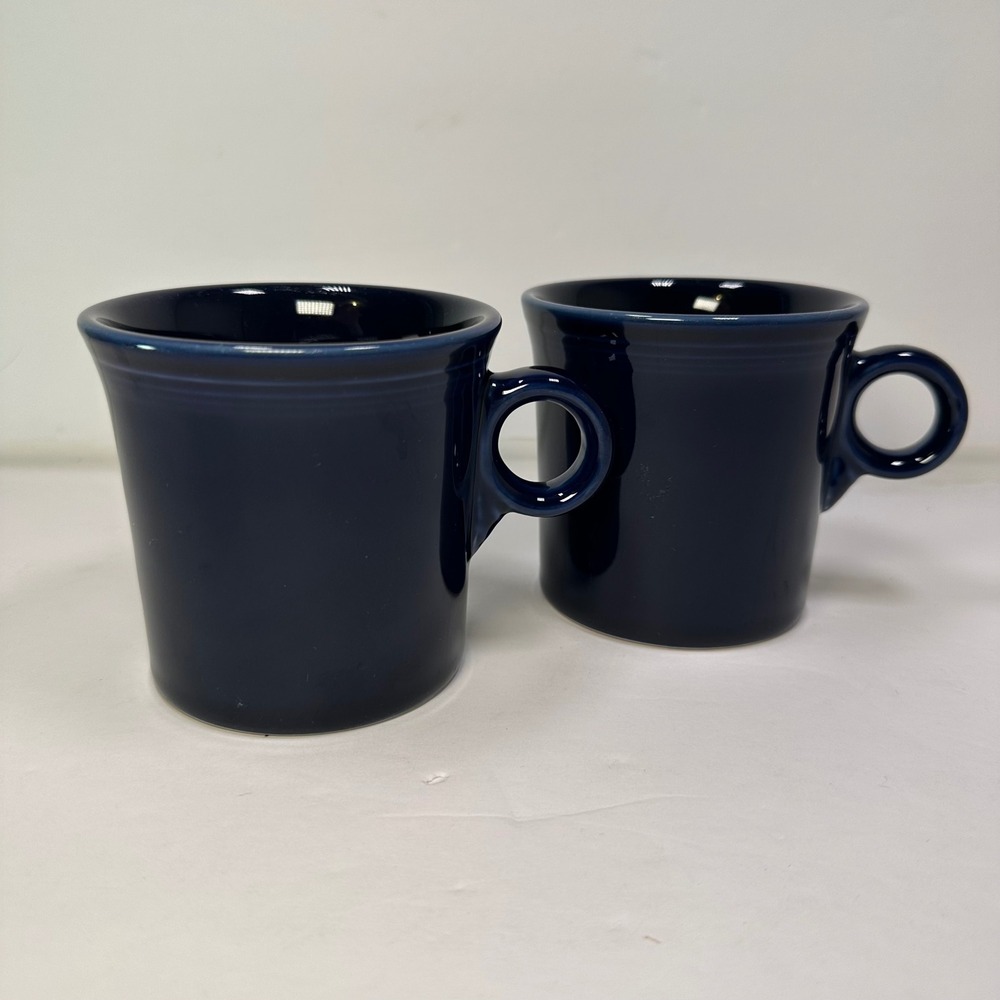 Fiesta Homer‎ Laughlin Cobalt Blue Ceramic Coffee Mugs Set of 2